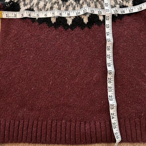 Abercrombie & Fitch Sweater‎ Pullover Maroon Gray Pattern Womens Large - Picture 9 of 9